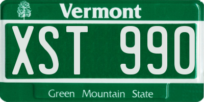 VT license plate XST990