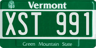 VT license plate XST991