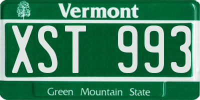 VT license plate XST993