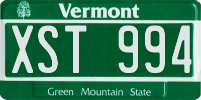 VT license plate XST994