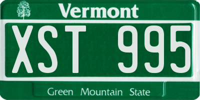 VT license plate XST995