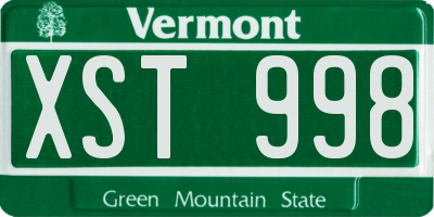 VT license plate XST998