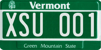 VT license plate XSU001