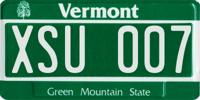 VT license plate XSU007