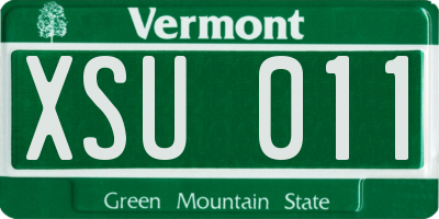 VT license plate XSU011