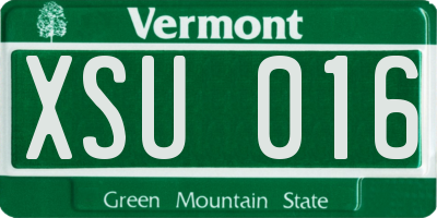 VT license plate XSU016