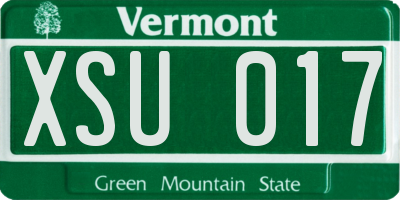 VT license plate XSU017