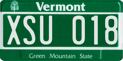 VT license plate XSU018