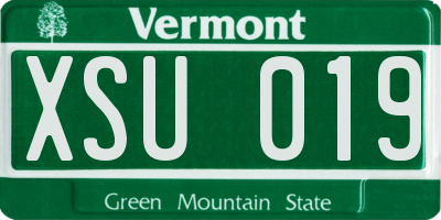 VT license plate XSU019