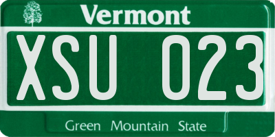 VT license plate XSU023