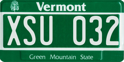 VT license plate XSU032