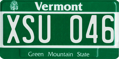 VT license plate XSU046