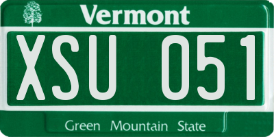 VT license plate XSU051