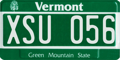 VT license plate XSU056