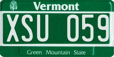 VT license plate XSU059