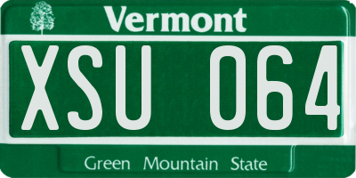 VT license plate XSU064