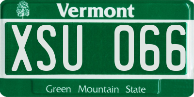 VT license plate XSU066