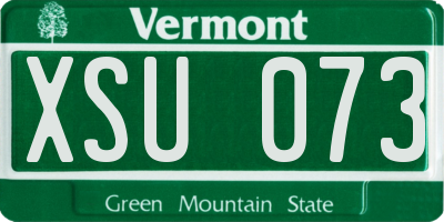 VT license plate XSU073
