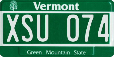 VT license plate XSU074