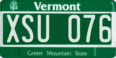 VT license plate XSU076