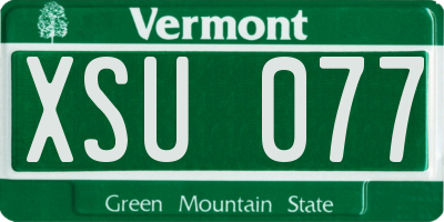 VT license plate XSU077