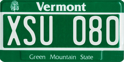 VT license plate XSU080