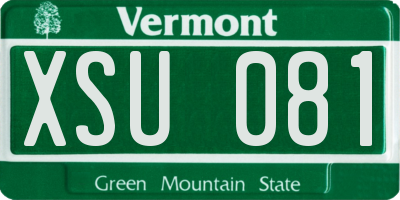 VT license plate XSU081