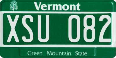 VT license plate XSU082