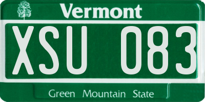 VT license plate XSU083