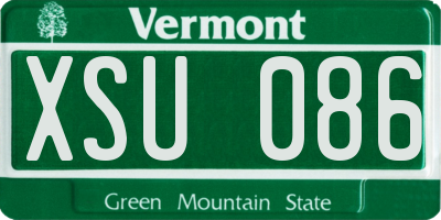 VT license plate XSU086
