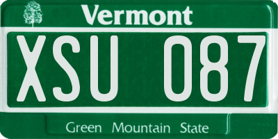 VT license plate XSU087