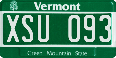 VT license plate XSU093