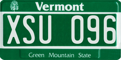 VT license plate XSU096