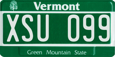 VT license plate XSU099