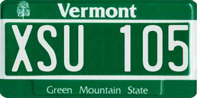 VT license plate XSU105