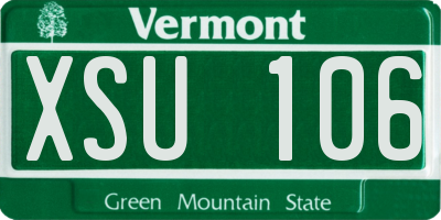 VT license plate XSU106