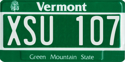 VT license plate XSU107