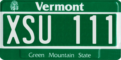 VT license plate XSU111