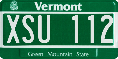 VT license plate XSU112