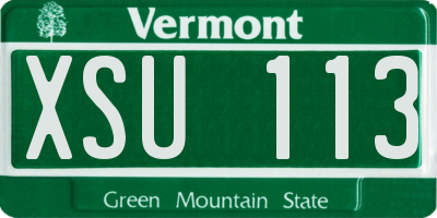 VT license plate XSU113