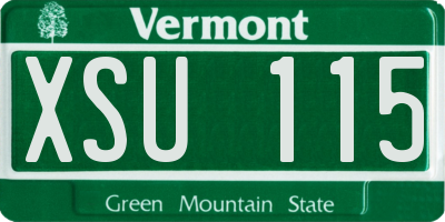 VT license plate XSU115