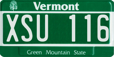 VT license plate XSU116