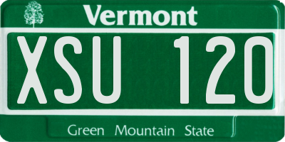 VT license plate XSU120