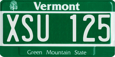 VT license plate XSU125