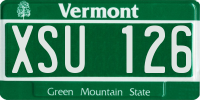VT license plate XSU126