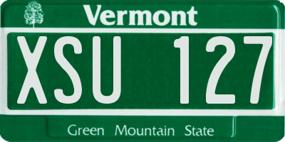 VT license plate XSU127