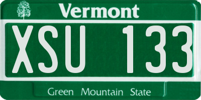 VT license plate XSU133