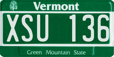 VT license plate XSU136