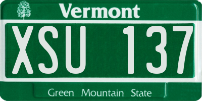 VT license plate XSU137