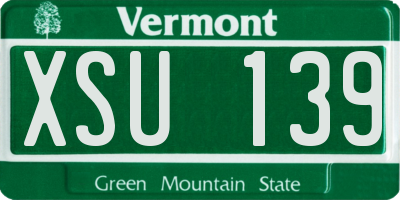 VT license plate XSU139